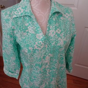 Ladies PL Cotton Cuffed Sleeves Front Button Shirt
